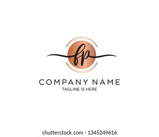 FP handwriting initial  logo vector