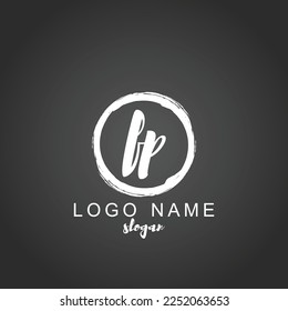 FP handwritten initial logo vector logo template with brush