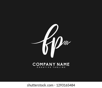 FP Initial Handwriting Logo Template Vector