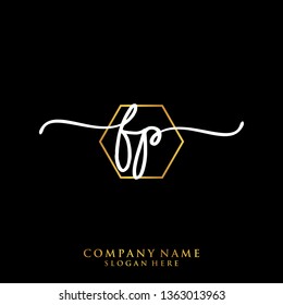 FP Initial handwriting logo template