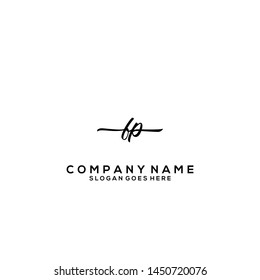 FP Initial handwriting logo template vector