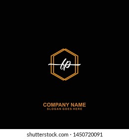 FP Initial handwriting logo template vector