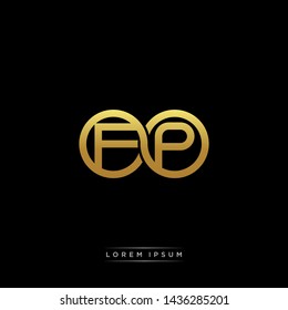 FP initial letter linked circle capital monogram logo modern template