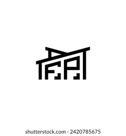FP Letra inicial en concepto de logotipo inmobiliario.eps Concepto de logotipo de carta inicial en bienes raíces