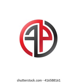 FP initial letters loop linked circle logo black red