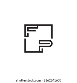 Erstmalige Logo-Buchstaben des FP in hochwertigem professionellem Design, das gut auf allen Printmedien drucken kann