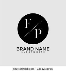 FP initial monogram logo with circle style dsign