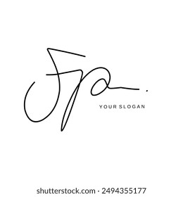 Fp Initial signature logo vector design