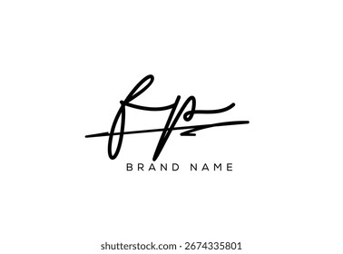
FP letter elegant cursive beauty handwriting logo.