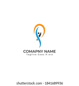 FP Letter initials logo. Human sign company logo design.