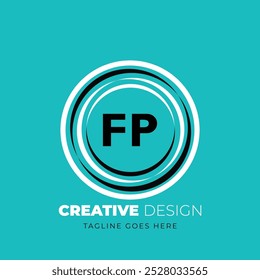 Diseño creativo del logotipo de la letra de FP. FP diseño único. Ilustración vectorial