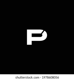 fp letter logo design with black background 