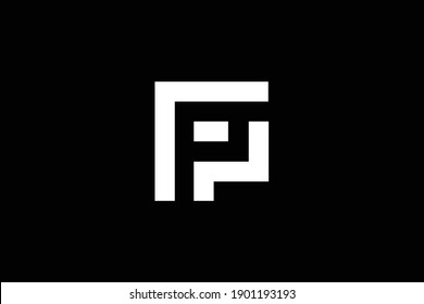 FP letter logo design on luxury background. PF monogram initials letter logo concept. FP icon design. PF elegant and Professional white color letter icon on black background.