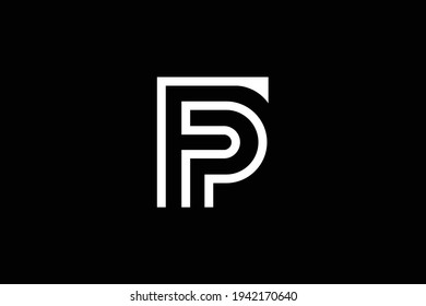FP letter logo design on luxury background. PF monogram initials letter logo concept. FP icon design. elegant and Professional white color letter icon design on black background.