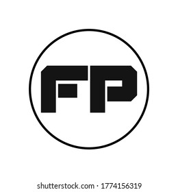 Diseño de logotipo de carta FP con estilo sencillo