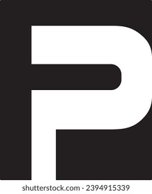 Diseño moderno del logotipo de la carta FP