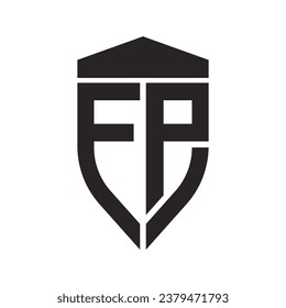 Fondo de diseño del símbolo del vector del logotipo de la carta FP