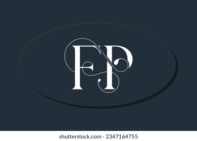 fp letter mark ligature logo design concept