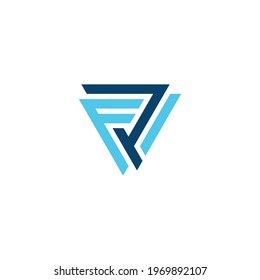 FP Letter with Triangle Form Logo Design Vector