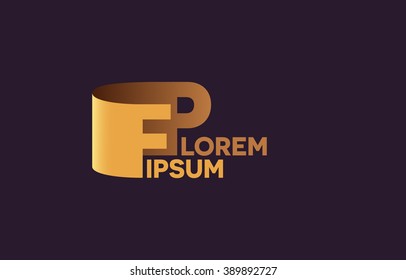 FP letters logo, F and P letters logo alphabet design.