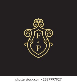 FP line vintage initial logo in high quality professional design that will print well across any print media