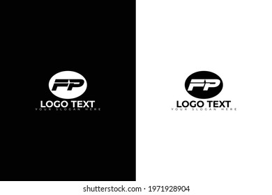 FP Logo Design, FP Logo in Black and White Vector, Semple Illustration 