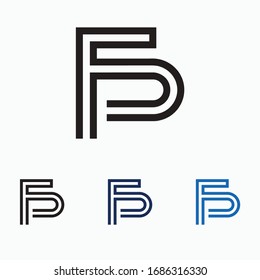 fp logo design - pf design fp design