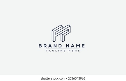 Elemento de promoción de marca gráfica vectorial de plantilla de diseño de logotipo FP.