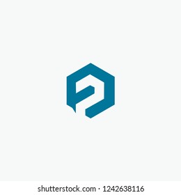 FP logo initial letter design template vector