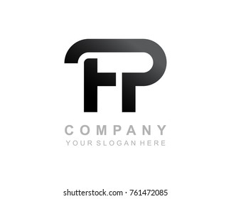 FP logo letter design vector