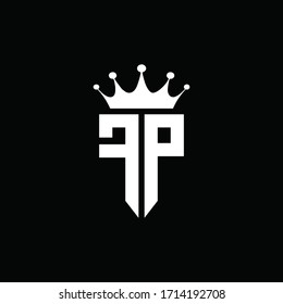 FP logo monogram emblem style with crown shape design template