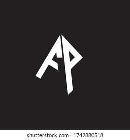 FP Logo monogram with standout triangle shape ribbon design template