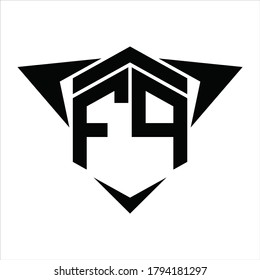 FP Logo monogram with wings arrow around design template on white background