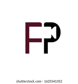 FP logo with a video camera icon vector