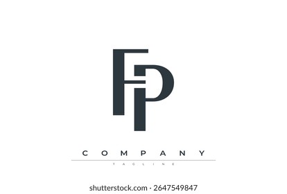 FP Modern Initials Logo Design. Branding logo with stylized initials showcasing bold design and modern aesthetic. Ideal for professional business branding or creative projects focusing on minimalistic