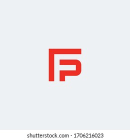FP monogram logo minimalist style with red color.
