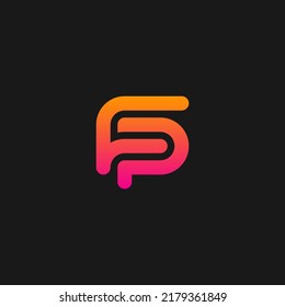 FP monogram tech logo with red and yellow gradient