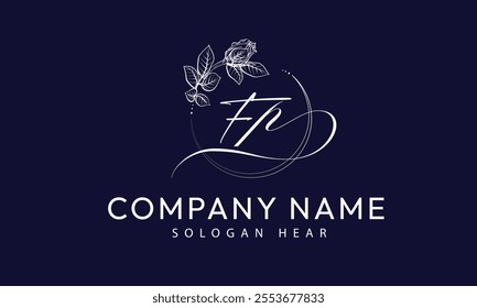  FP P F initial signature logo template vector