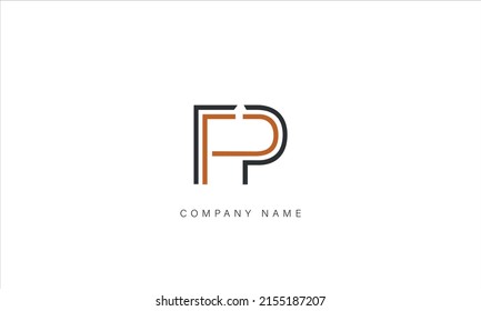 FP, PF alphabet letters logo monogram