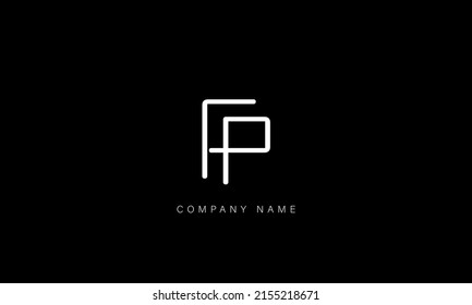 FP, PF alphabet letters Logo Monogram