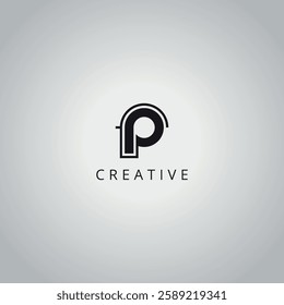 FP PF Creative Minimal Business Letter Logo Design Vector Icon Symbol.