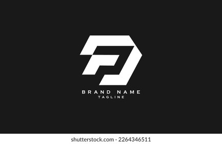FP, PF, F, P, Abstract initial monogram letter alphabet logo design