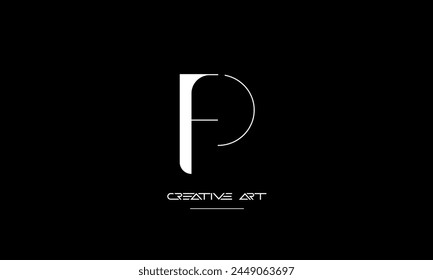 FP, PF, F, P letras abstractas logo monograma