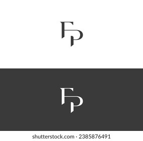 FP, elementos de plantilla de diseño de logotipo de letras PF. Logo de la letra digital abstracta moderna.