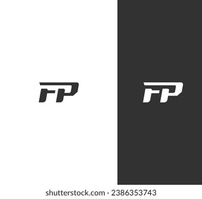FP, PF letter logo design template elements. Modern abstract digital alphabet letter logo.