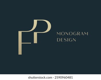 FP or PF letter logo icon design. Classic style luxury initials monogram.