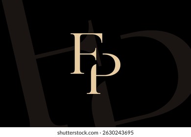 FP or PF letter logo icon design. Classic style luxury initials monogram.