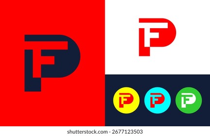 PLANTILLA del logotipo de la letra FP o PF