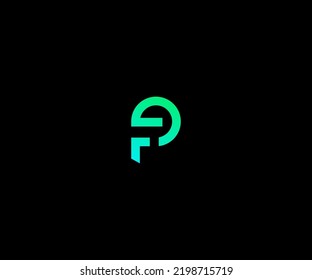 FP, PF, P initial letter logo design template vector