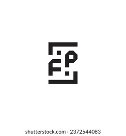 FP square concept retro logo in high quality professional design that will print well across any print media